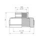Муфта перехідна латунна LexLine 1 1/2" × 3/4" ВВ, нікельована, PN10 - зображення 2