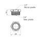 Футорка латунна LexLine 3/4"×1/2" НВ (зовнішня-внутрішня різьба), нікельована, PN10 - зображення 2