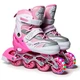 Детские раздвижные ролики 34-37 с комплектом защиты и шлемом Happy Pink подсветка колеса - изображение 2