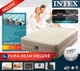 Велюровый надувной матрас для отдыха и сна Intex двойной с электронасосом 152х236х46см 64428 - изображение 6