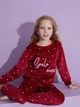Детская теплая велюровая пижама для девочки Tarik 2768_bordo 134 см Бордовая (6520734006808) - изображение 2