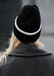 Женская Шапка Стаф Базовая Черная С Белой Зимней Полоской Staff 2 Black Line Универсальный (310598) - изображение 2
