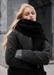 Женский Шарф Стаф Черный Длинный Вязаный Зимний Однотонный Базовый Staff So Black Универсальный (313389) - изображение 4