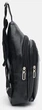 Чоловічий рюкзак слінг через плече з екошкіри для міста з кишенями на блискавці, компактний формат, чорний 58254 - зображення 4
