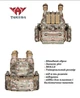 Плитоноска тактический быстросъемный военный жилет Yakeda 14 подсумов Cordura 1000D мультикам - изображение 5