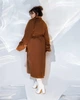 Дубленка замшевая длинная арт МОДС-8357 коричневый 52-58 - изображение 4