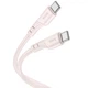 Кабель USB Type-C до USB Type-C / Провід шнур Юсб Тайп сі на Юсб Тайп сі для швидкої зарядки та передачі даних 1м Light pink K10 - зображення 1
