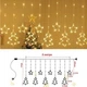 Новогодняя гирлянда ёлки и звезды Xmas 3х0,8м 8 режимов Теплый белый - изображение 6