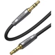 Аудіо кабель UGREEN AV150 3.5mm Metal Connector Alu Case Braided Audio Cable 2m, Silver Gray - зображення 1