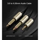 Аудио кабель UGREEN AV126 UGR-10615 3.5mm TRS to Dual 6.35mm TS 2m, Gray - изображение 3