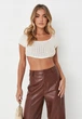 Топ вʼязаний світло-бежевий M/L Missguided - изображение 1