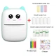 Детский минипринтер термопринтер Mini Printer Bluetooth Котик цвет голубой с набором бумаги 13 рулонов - изображение 1