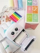 Детский минипринтер термопринтер Mini Printer Bluetooth Котик цвет голубой с набором бумаги 13 рулонов - изображение 5