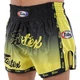 Шорти для тайського боксу та кікбоксингу FAIRTEX BO-9474 (поліестер, р-р L, Чорний-жовтий) - изображение 1