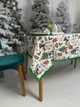 Скатерть водоотталкивающая с помпонами Delux Textil Новогодние коньки 140 х 110 см (367998) - изображение 4