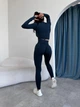 Спортивный женский костюм Hot для фитнеса и йоги (рашгард + леггинсы) c двойным Push Up V-пояс L Темно-бирюзовый (MA050000L) - изображение 8
