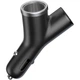 Автомобільний зарядний пристрій Baseus Y type (CCALL-YX01) (+прикурювач) 2USB (3.4A) Black - зображення 4