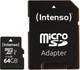 Карта пам'яті Intenso microSDXC UHS-I Performance Class 10 64GB + SD адаптер (3424490) - зображення 1