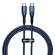 Кабель Baseus Glimmer Series Fast Charging Data Cable Type-C to Type-C 100W 1m Blue (CADH000703) - изображение 1