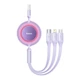 Кабель Baseus Bright Mirror 2 Series Retractable 3-in-1 Fast Charging Data Cable USB M+L+C 66W 1.1m Purple (CAMJ010105) - зображення 1
