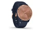 Смарт-годинник Garmin Vivomove 3s Rose Gold Stainless Steel Bezel w. Navy and Silicone B. (010-02238-03) - изображение 3