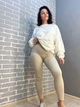 Лосины женские LADY HUREM 2247 рубчик широкий утягивающий пояс L бежевые - изображение 2