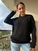 Свитер женский MIX RAY 6772 прозрачный оверсайз ажурная вязка сетка one size черный - изображение 1
