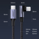 Кабель UGREEN Type C Male to Lightning Male Angled Case with Braid 1.5m серый чорный (60764) - зображення 2