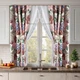 Короткі яскраві квіткові штори Гортензія з тюлем для кухні Adagio Windows Decor для карнизу 1,5-2м, Занавіски - фіранки з підхватами - изображение 1