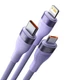 Кабель Baseus Flash Series Ⅱ Two-for-three Charging Cable U+C to M+L+C 100W 1.2m Purple (CASS030105) - зображення 2
