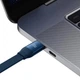 Кабель Baseus Bright Mirror 2 Series Retractable 3-in-1 Fast Charging Data Cable Type-C to M+L+C 100W 1.1m Blue (CAMJ010203) - зображення 8