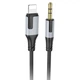 Кабель - адаптер переходник Lightning to Mini Jack 3.5 mm BOROFONE BL19 черный 1 метр - изображение 1
