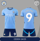 Форма футбольна дитяча Haaland (Холанд) 9 Manchester city 24/25, р. 28 зріст 150-155см. голуба - изображение 2