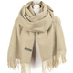 Жіночий кашеміровий, елегантний шарф, теплий, зимовий Fanabella Cashmere бежевий 70 х 200 см (D23Nr12) - изображение 1