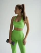 Спортивный женский костюм GK для йоги и фитнеса (топ с открытой спинкой + леггинсы пуш-ап) Бесшовный Однотонный Push Up Premium XS-S Салатовый (GK09TLS) - изображение 9