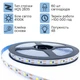 Світлодіодная LED стрічка 1м 60діодів USB 4000K живлення від мережі, ноутбука, powerbank нейтральне свічення - зображення 2
