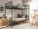 Ліжко двоярусне Tobi Sho COMFORT DUO металеве 190X80 Чорний - зображення 5