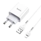 Мережевий Зарядний Пристрій Hoco C81A 1USB/2.1A + (USB - Lightning) (Білий) - зображення 1