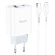 Сетевое Зарядное Устройство HOCO C97A PD20W+QC3.0 (1USB/1Type-C/3A) + Type-C to Lightning (Белый) - изображение 1