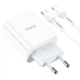 Сетевое Зарядное Устройство HOCO C97A PD20W+QC3.0 (1USB/1Type-C/3A) + Type-C to Lightning (Белый) - изображение 4