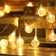 Гірлянда кришталевий мяч світлодіодна 50 led 5 метрів теплий колір warm 2 режима 3 x АА лед - изображение 1
