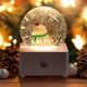 Новогодний снежный шар c LED подсветкой, музыкальный, от USB и батареек AA, 8,5x8,5см, Снеговик - изображение 4
