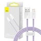 Кабель для Iphone на 1м. USB to Lightning Dynamic 2.4A Purple, Baseus для зарядки та передачі даних (CALD000405) - зображення 3