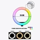 Кільцева лампа RGB 26 см на пантографі, Кольорова лампа для селфі, Кільцева лампа з тримачем до телефона - зображення 4