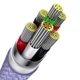 Кабель Baseus Flash Series Ⅱ One-for-three Fast Charging Data Cable USB to Micro+Lightning+Type-C 66W 1.2m Purple (CASS040005) - изображение 3