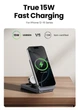 Зарядний пристрій UGREEN 3-in-1 MagFlow Qi2 15w для iPhone 17/17 Pro/17 Pro Max, iPhone 16/15/14/ 13/12 Series - зображення 3