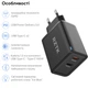 Зарядний пристрій RZTK GaN2 65W 2 USB-C (PD3.0) + кабель USB-C 100W Black - зображення 2