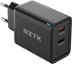 Зарядний пристрій RZTK GaN2 65W 2 USB-C (PD3.0) + кабель USB-C 100W Black - зображення 14