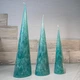 Набор праздничных интерьерных свечей в скандинавском стиле 4 Seasons Candles Зеленый 3 шт (32/7, 25/6,5, 20/5) - изображение 1