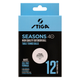 М'ячі для настільного тенісу Stiga Seasons, White 12 шт (1110-2810-12) - изображение 2
